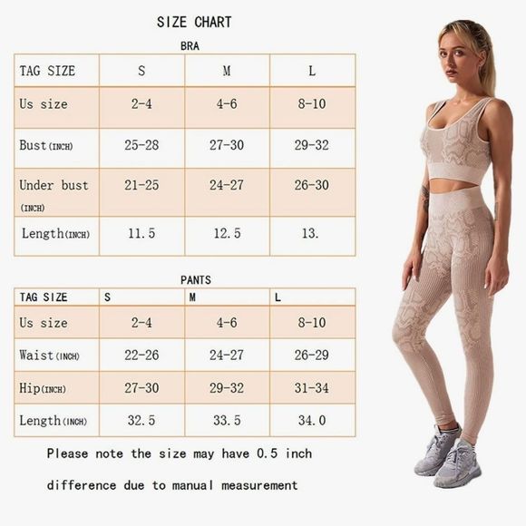 Women's High Quality Viper Snake Print Crop Tank & Legging 2Pc Yoga Size Small - Picture 11 of 11